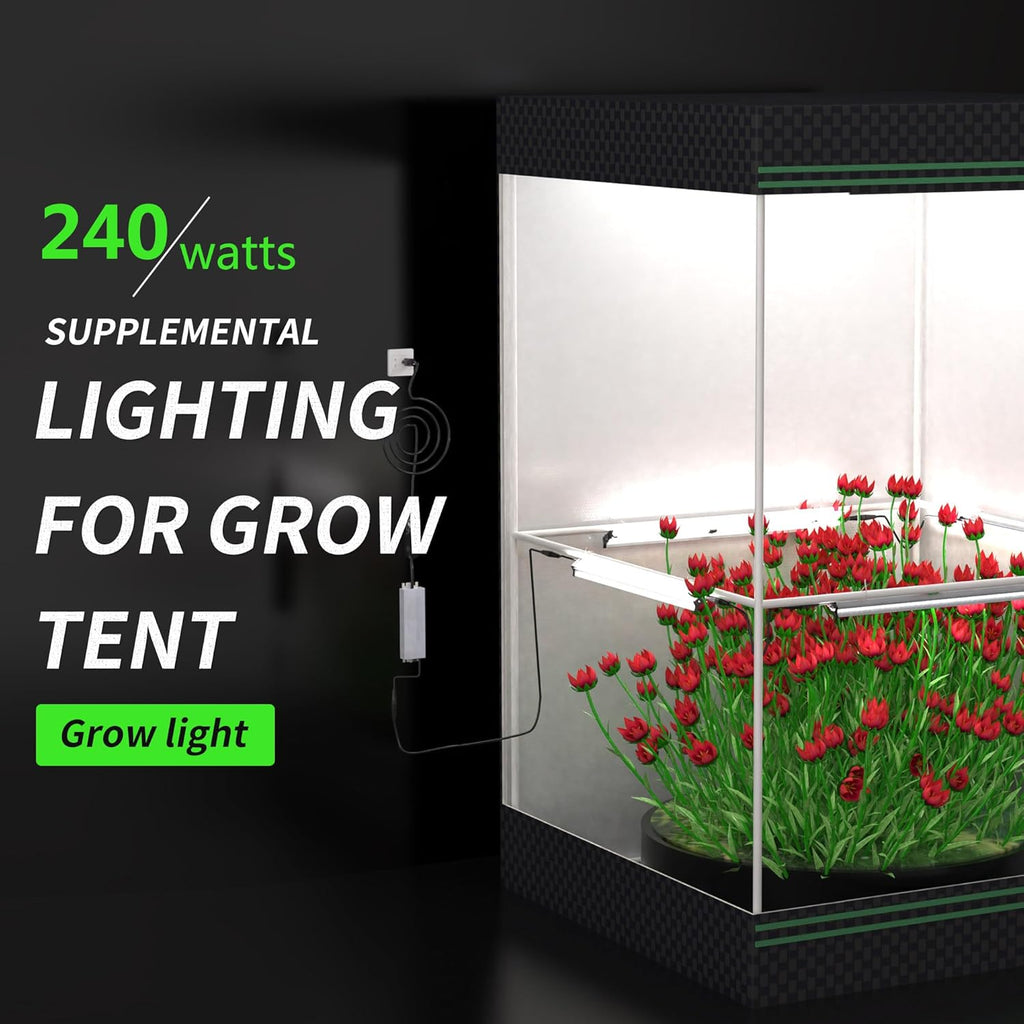 FARMLITE Grow Light Bars Full Spectrum Led Grow Lamps Grow Lights for Indoor Plants Dimmable Daisy Chain for Grow Lights Supplemental Lighting for Grow Tent (240watts)