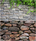 2 Packs Rock Wall Aquarium Background Stone Brick Wall Green Climbing Plants Reptile Tank Background Natural Rocky Fish Tank Backgrounds Rocky Walls Pattern Reptile Enclosure Backgrounds 30x12in