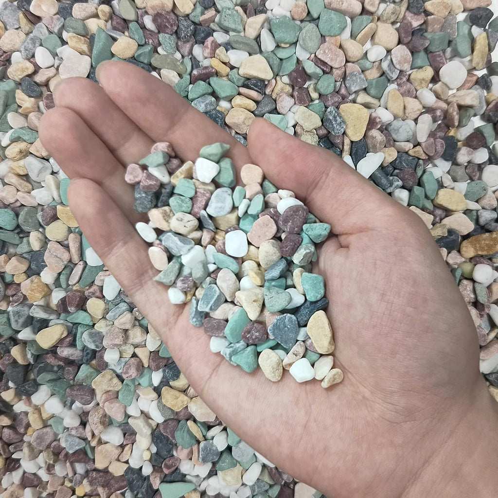3.3LB Natural Pebbles, 1/4" DIY Decorative Stones Vase Fillers Gravel for Plants, Terrarium, Indoor Outdoor Decor Ornamental Rocks.
