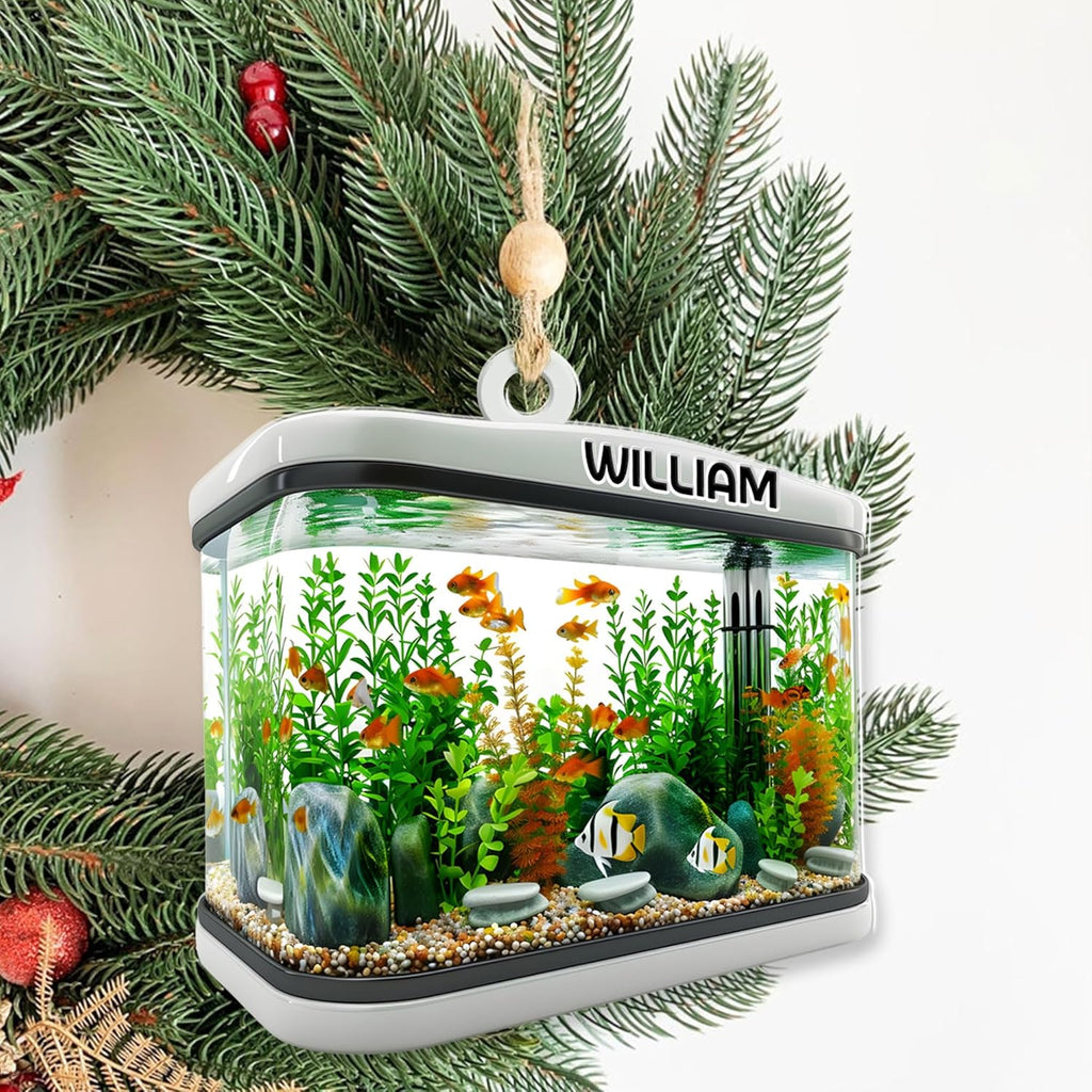 Personalized Aquarium Fish Tank Ornament, Fishes Christmas Ornament, Underwater Aquarium Ornament, Aquarium Decorations for Fish Tank, Gift for Ocean Lovers, Scuba Divers (FT7)