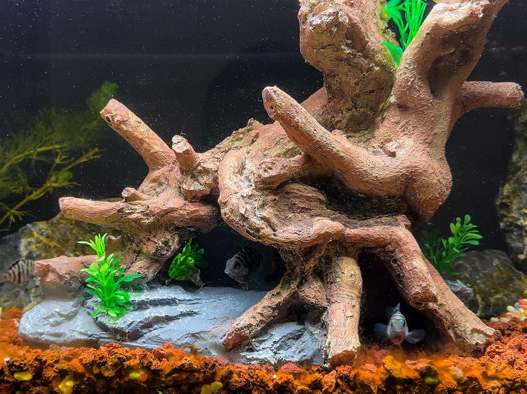 Fish Tank Decorations Aquarium Décor Resin Artificial Tree Trunk Root (H)