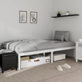 14 Inch Bamboo Bed Frame – Solid Wood Platform Bed Frame, Strong and Stable, with Non-Slip Slats for Support, No Box Spring Needed, Easy to Assemble, Noise-Free (White, Twin)