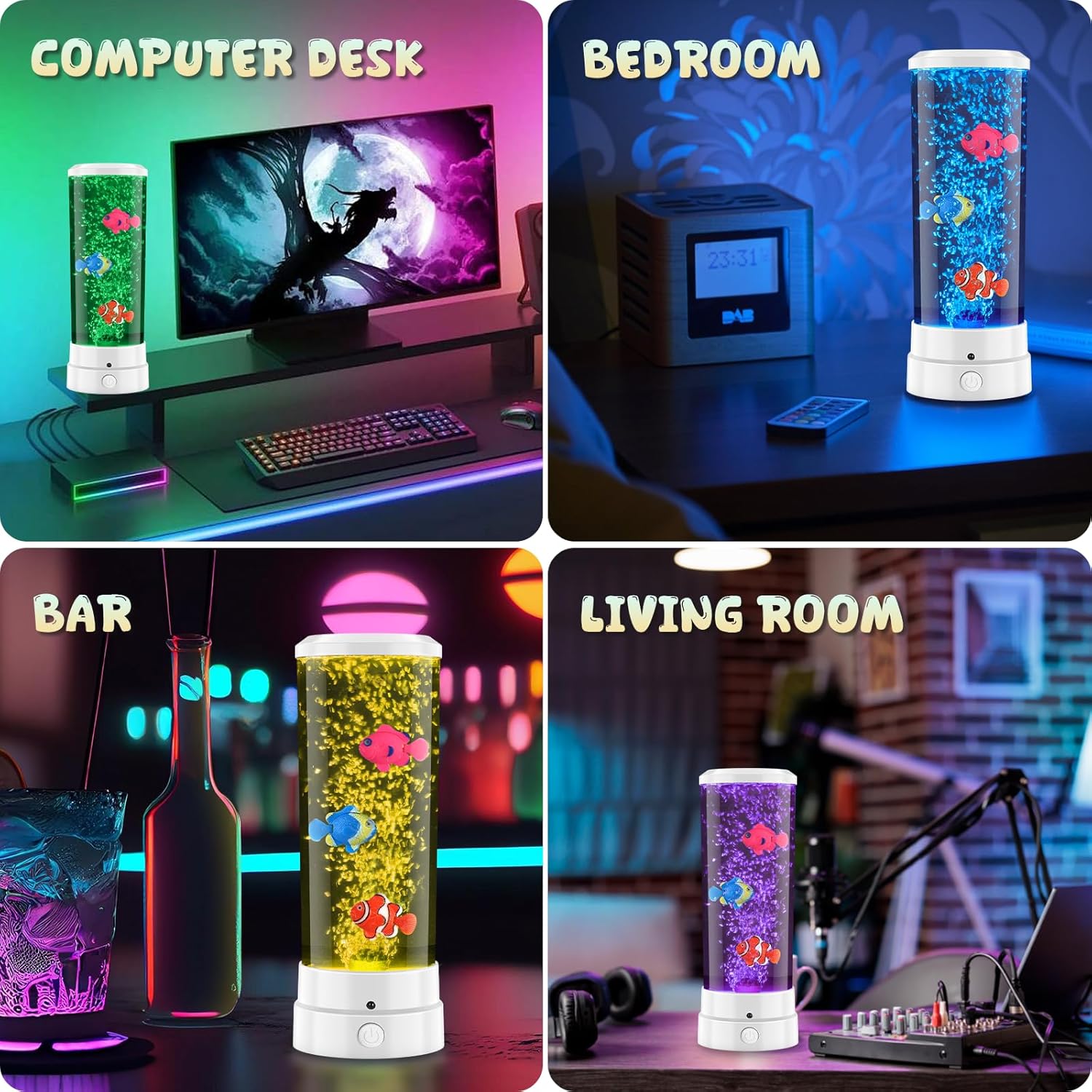 Sensory Fish Lamp with 16 RGB Colors, Silent Operation, Soft Lighting, and Remote Control. A Creative Gift for Children, Classmates, Friends, Lover, and Family