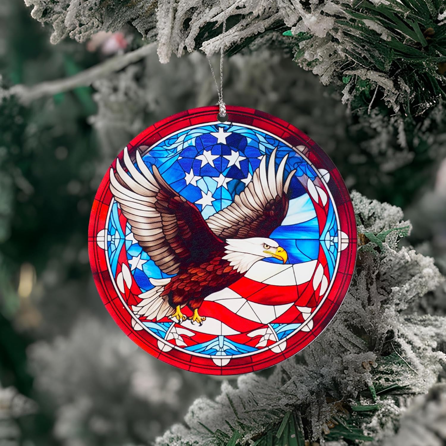 American Bald Eagle Ornament, Patriotic Christmas Ornament 2025, Eagle Christmas Decoration for Tree, Military Ornament Gift for Men, Army Patriotic Decor, American Eagle Symbol Keepsake for Veterans