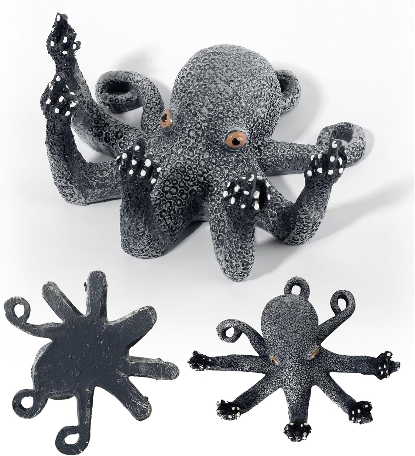 Octopus Aquarium Ornaments Decoration, Black Resin Artificial Sea Life,Suitable for Various Fish Tanks