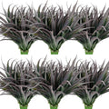 24Pcs Artificial Grass Plant Fake Outdoor Plastic Plants UV Resistant Faux Grasses Greenery Shrubs for Window Box Garden Patio Porch Home Decor Black