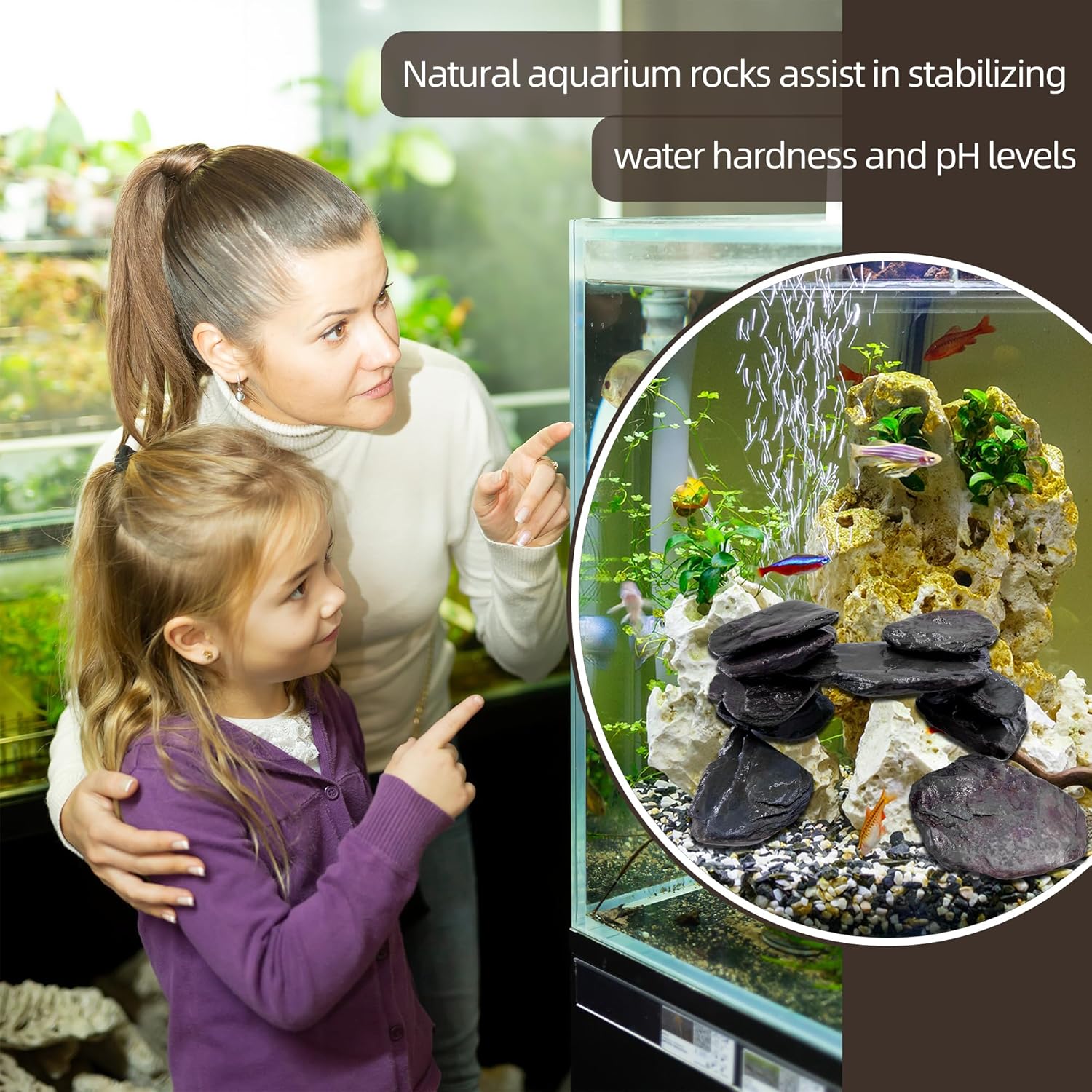 7/12 Pounds Natural Stream Slab Stones,Dragon-Rock Stone,Seiryu Stones Perfect for Aquariums,Fish Tanks,Terrariums,Landscaping Model,Reptile Rest Rock (Stream Slab Stones, 12 LB)