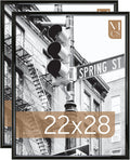 MCS Trendsetter 22x28 Poster Frame Black High-Gloss, Vertical & Horizontal Wall Hanging Large Picture Frame for Photos, Posters & Art Prints (2-Pack)