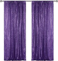 Sugargirl Purple Sequin Backdrop Curtain 2 Panels 2FTx8FT Glitter Purple Background Drapes Sparkle Photography Backdrop for Party Wedding Birthday Wall Decoration