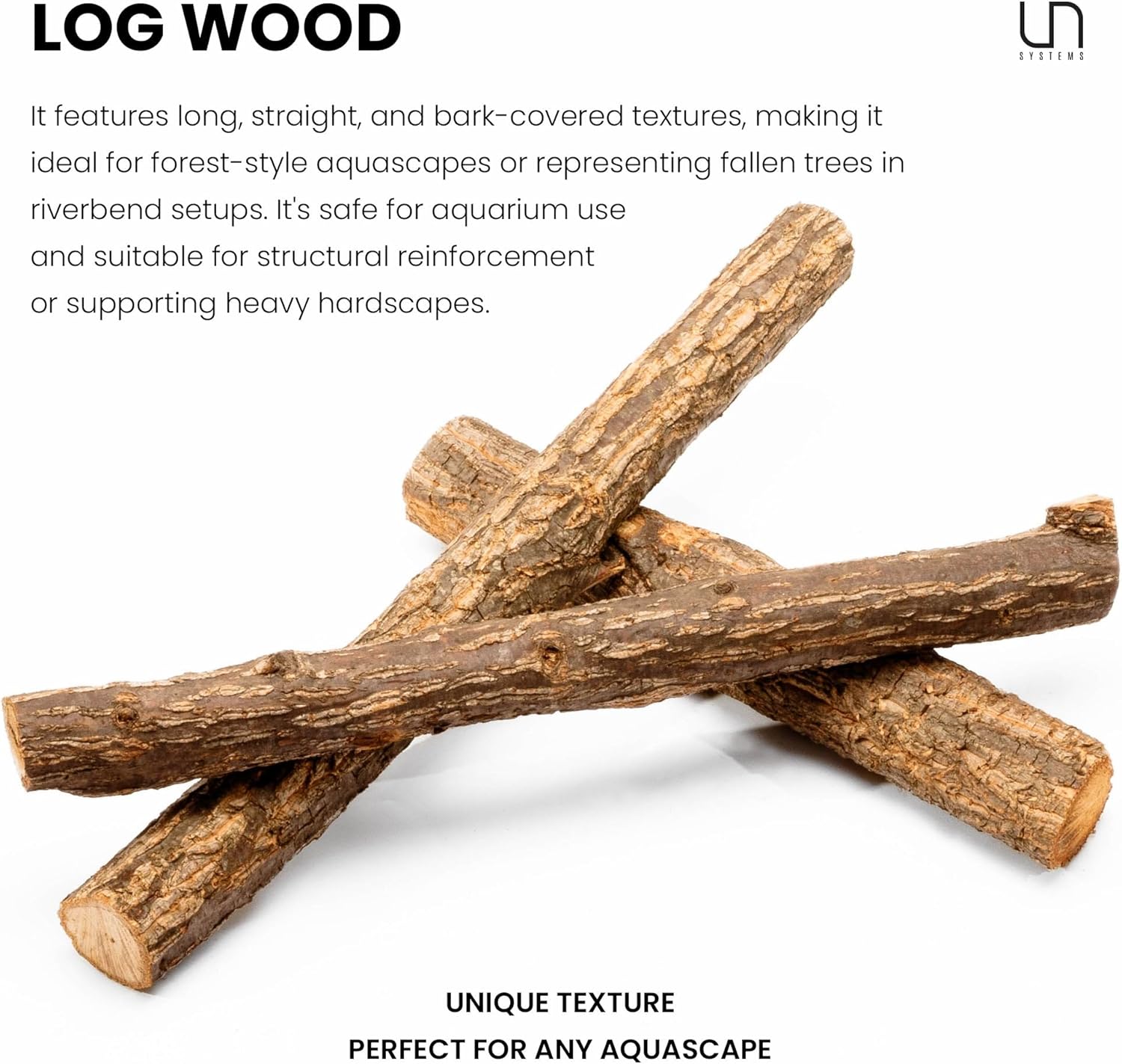 Ultum Nature Systems Driftwood - Log Wood - Natural Aquarium Hardscape for Planted Tank Aquascaping - Fish, Crab, Reptile, Bird, Paludarium Enclosure Structure, Terrarium Decor - LRG 3Pc, 15-18" ⌀2-3"