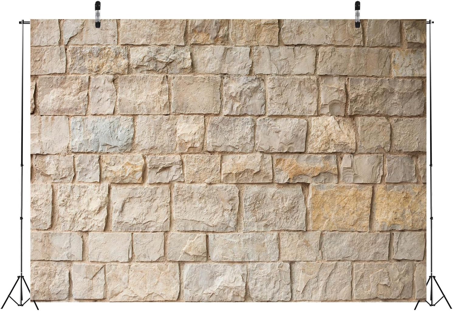 7x5ft Fabric Stone Wall Backdrop Ancient Rock Photography Background Brick Stone Wall Textured Backdrops Home Garden Wallpaper Birthday Party Cake Table Decor Photo Props