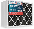 BNX TruFilter 20x25x5 (19.88’’ x 24 75’’ x 4.38‘ Honeywell Compatible 4”) MERV 12 Activated Carbon Air Filter (2-Pack) - MADE IN USA - Air Conditioner Furnace Filters for Odor, Mold, Bacteria, Smoke