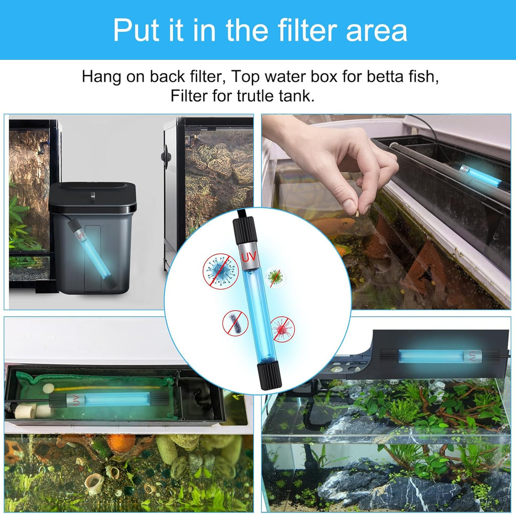 TAISHAN Aquarium Clean Light - 3W to 13W Algae Removal With Timer, Waterproof for Fish Tank, Pond, Swimming Pool