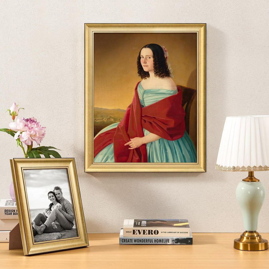 HLiWEGNS Brushed Gold 22x30 Frame – Poster Frame with Brushed Gold Finish – Picture Frame for 22 x 30 Artwork, Canvas Prints, Puzzles, and Wall Decor