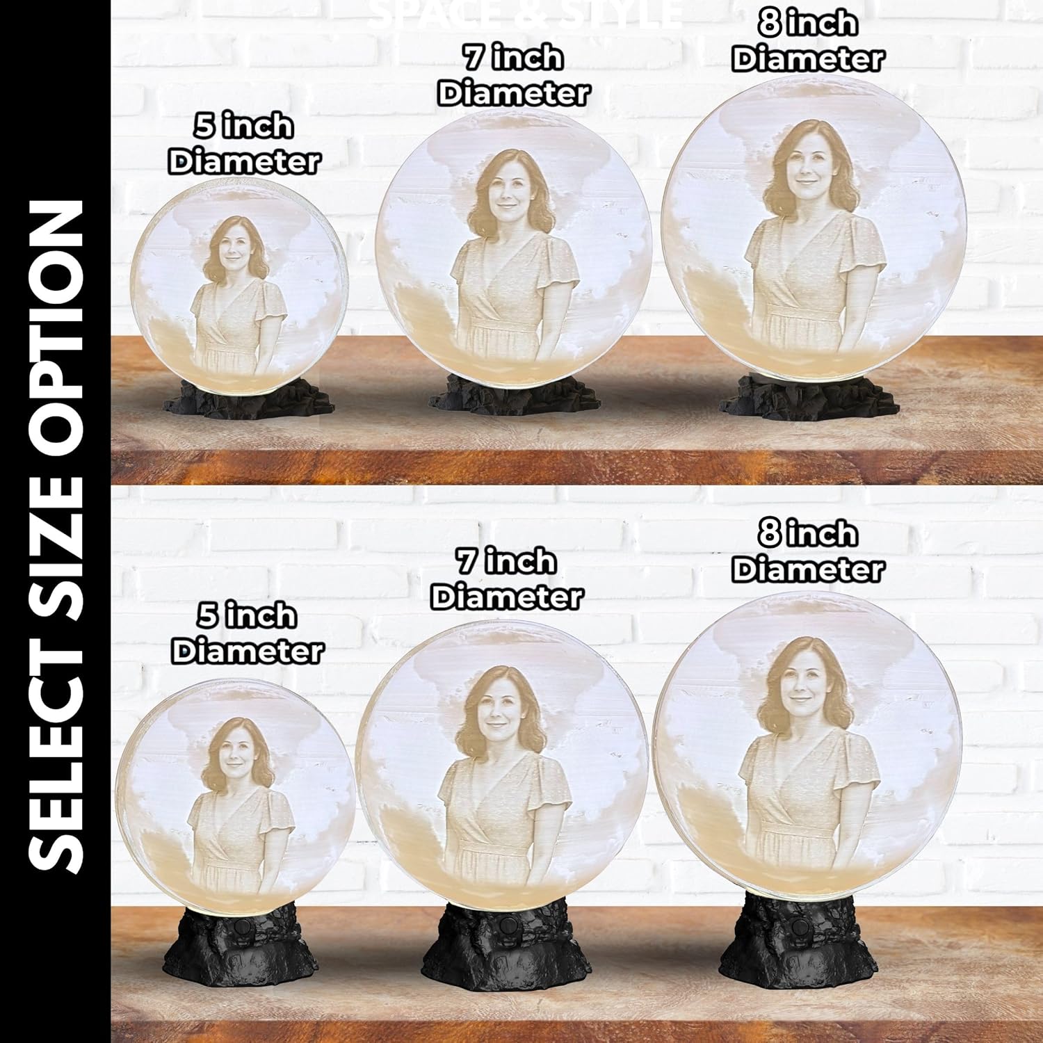 Angel Wings Memorial Moon Lamp with Custom Text or Photo – Personalized Remembrance Light for Loved Ones | Sympathy Gift, Bereavement Gift, Tribute Lamp with 3D Printed Moon Light