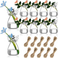 10 Pcs Angel Design Glass Vases Bulk Clear Guardian Angel Flower Vase Angel Centerpieces for Tables Plant Terrarium Container Wedding Decor Garden Ornaments Hanging Planter for Buds Greenery