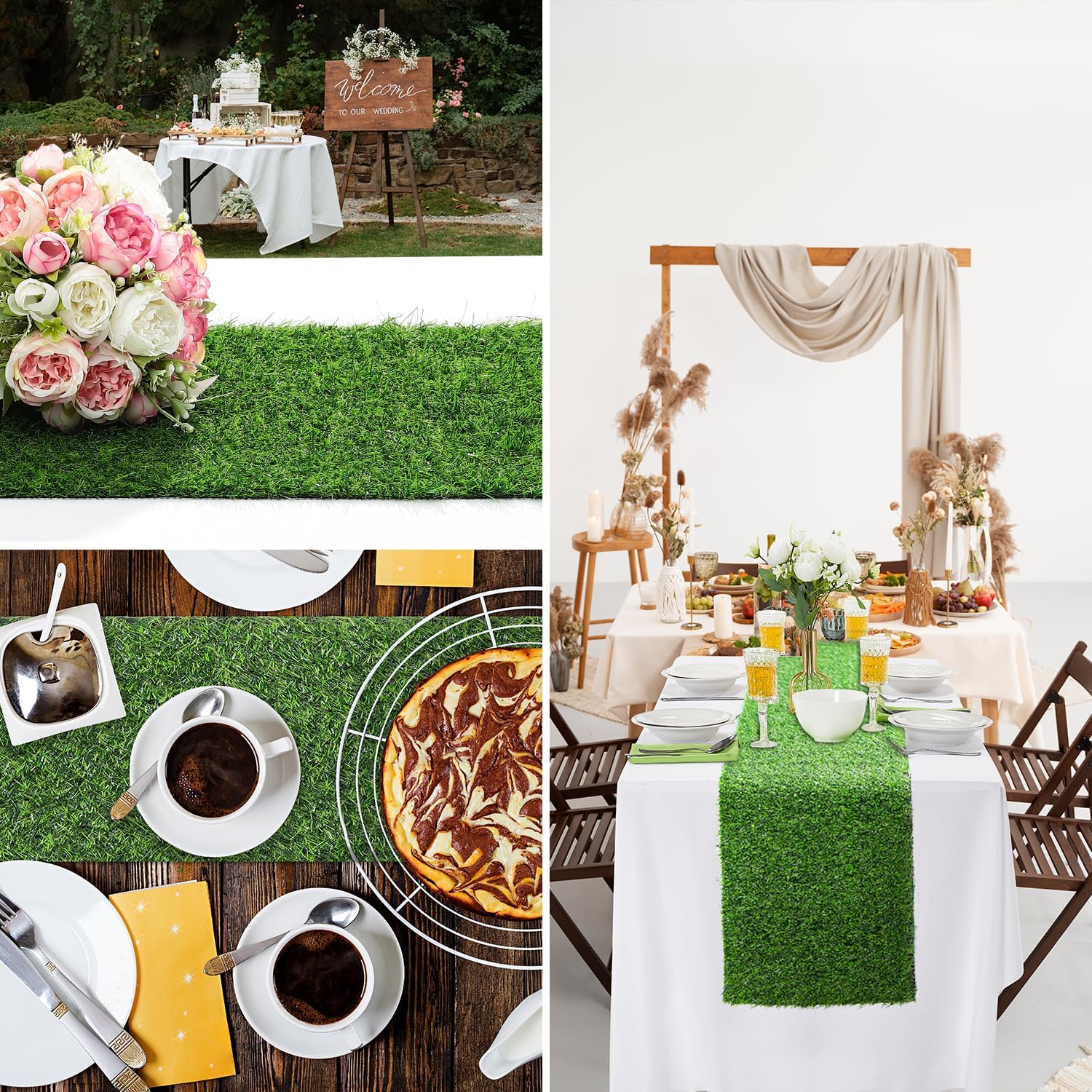 Artificial Grass Table Runners-13 x 84 Inches Faux Grass Table Runner for Golf Themed Party,Synthetic Turf Table Runner for Wedding Party, Birthday, Banquet, Baby Shower, Home Decor