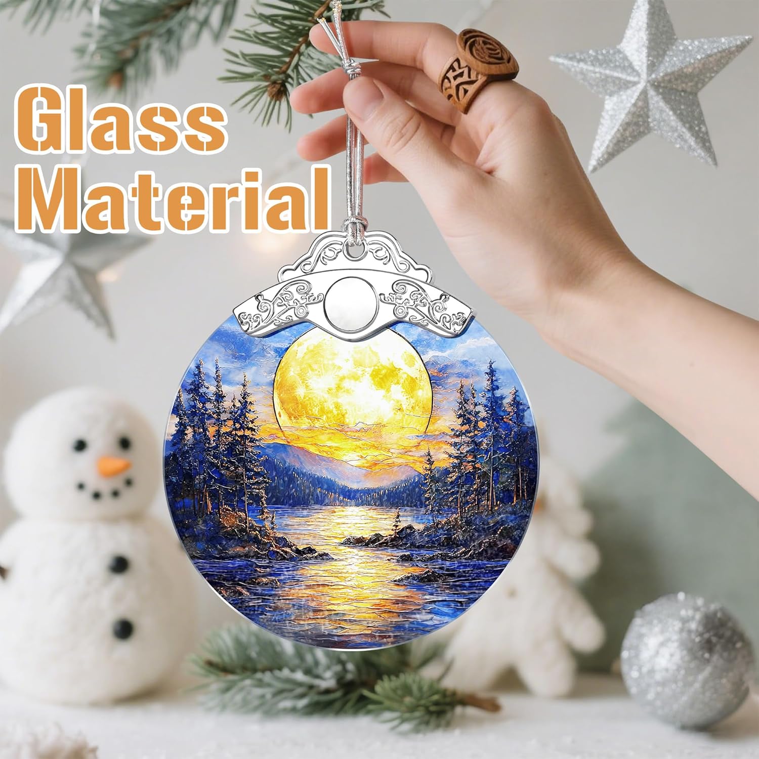 Full Moon Christmas Ornaments, Christmas Decorations, Hanging Ornaments for Tree, Holiday Decor, Holiday & Xmas Gifts, Gifts for Friends, Coworkers, Neighbors