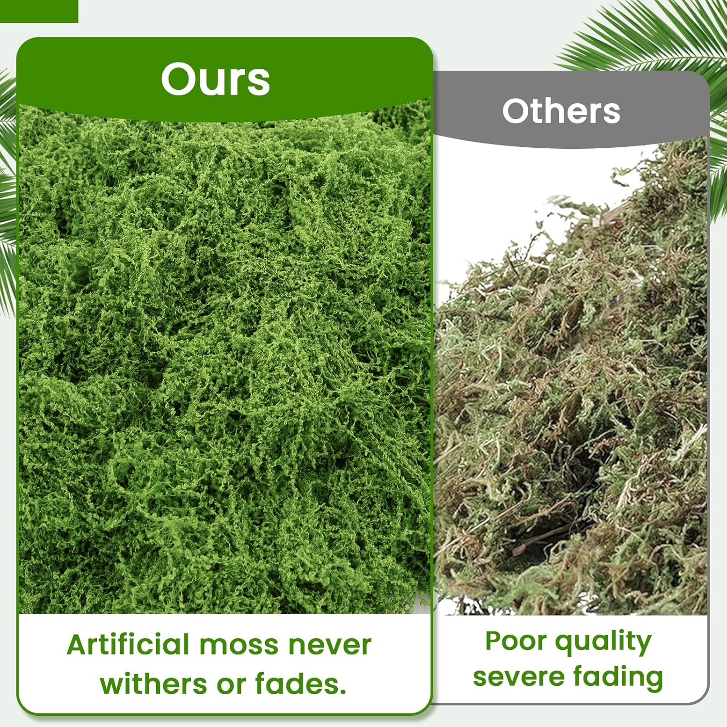 Artificial Moss 5.3oz – Fake Green Moss for Crafts, Potted Plants, Fairy Garden Decor, DIY Table Centerpieces, Wedding Party Decoration