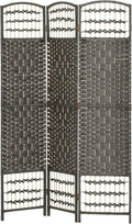 HOMCOM 3 Panel Room Divider, Folding Privacy Screen, 5.6' Room Separator, Wave Fiber Freestanding Partition Wall Divider, Dark Gray