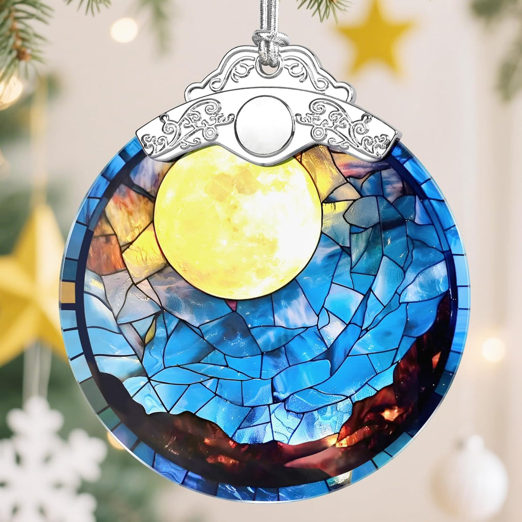 Christmas Ornaments, Christmas Tree Decorations, Keepsake Ornaments, Holiday Decor, Holiday & Xmas Gifts, Gifts for Nature Lovers & Art Lovers - Full Moon-Theme