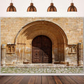 HANGYING 9x6ft Medieval Morocco Architecture Photography Backdrop Vintage Brick Wall Palace Arched Door Photo Background Holiday Travel Retro Wall Party Banner Portrait Photo Props HY034DX
