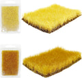 Woohome 2 PCS Model Grass Tufts Resin Static Scenery Model, Artificial Grass for Building Model, DIY Miniature Train Landscape Terrain Railway Scenery Decorations, Yellow