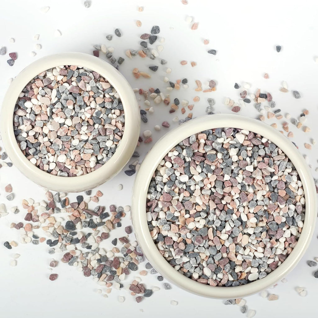 10lbs Natural Gravel Pebbles for Succulents and Cacti, 1/5 Inch Decorative River Stones – Perfect for Vases, Aquariums, Terrariums, and Outdoor Gardening, Mixed Colors (Mixed, 10 Pounds)