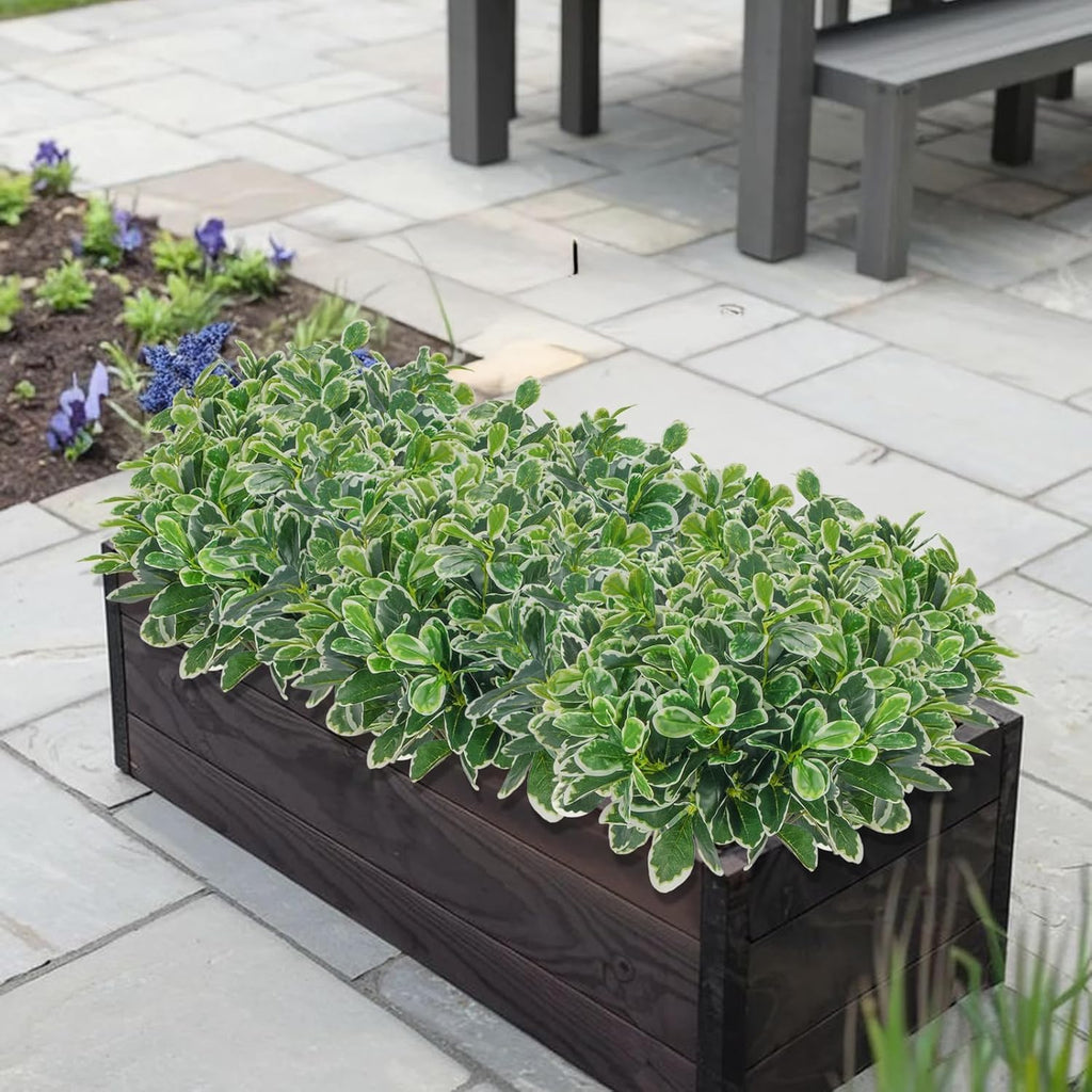 GTIDEA Faux Plants Outdoor Artificial Greenery 6Pcs Faux Greenery for Planters Fake Bushes Shrubs for Window Box Indoor Outside Garden Front Patio Yard Porch Décor