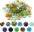 Skyflame 10-Pound Blended Fire Glass Beads for Fire Pit Fireplace Landscaping, 1/2-Inch High Luster Emerald Green, Crystal Ice, Caramel