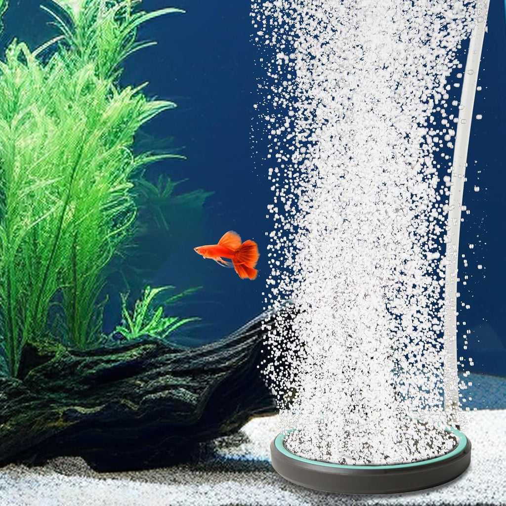 UPETTOOLS 3.2 Inch Air Stone for Aquarium – Quiet High Dissolved Oxygen Diffuser with Control Valve, Nano Bubbles Airstone Kit for Betta, Nano Tank, Shrimp & Freshwater/Saltwater Fish Tanks