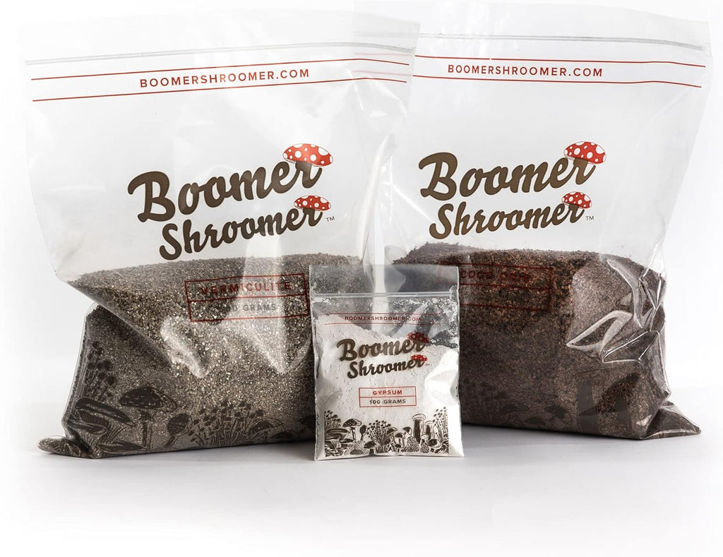 Boomer Shroomer Dry Bulk Substrate for Mushroom Cultivation (Coco Coir, Vermiculite, Gypsum) | Produces 10 Pounds of Pasteurized Substrate, Enough for Two Monotubs | Mushroom Substrate