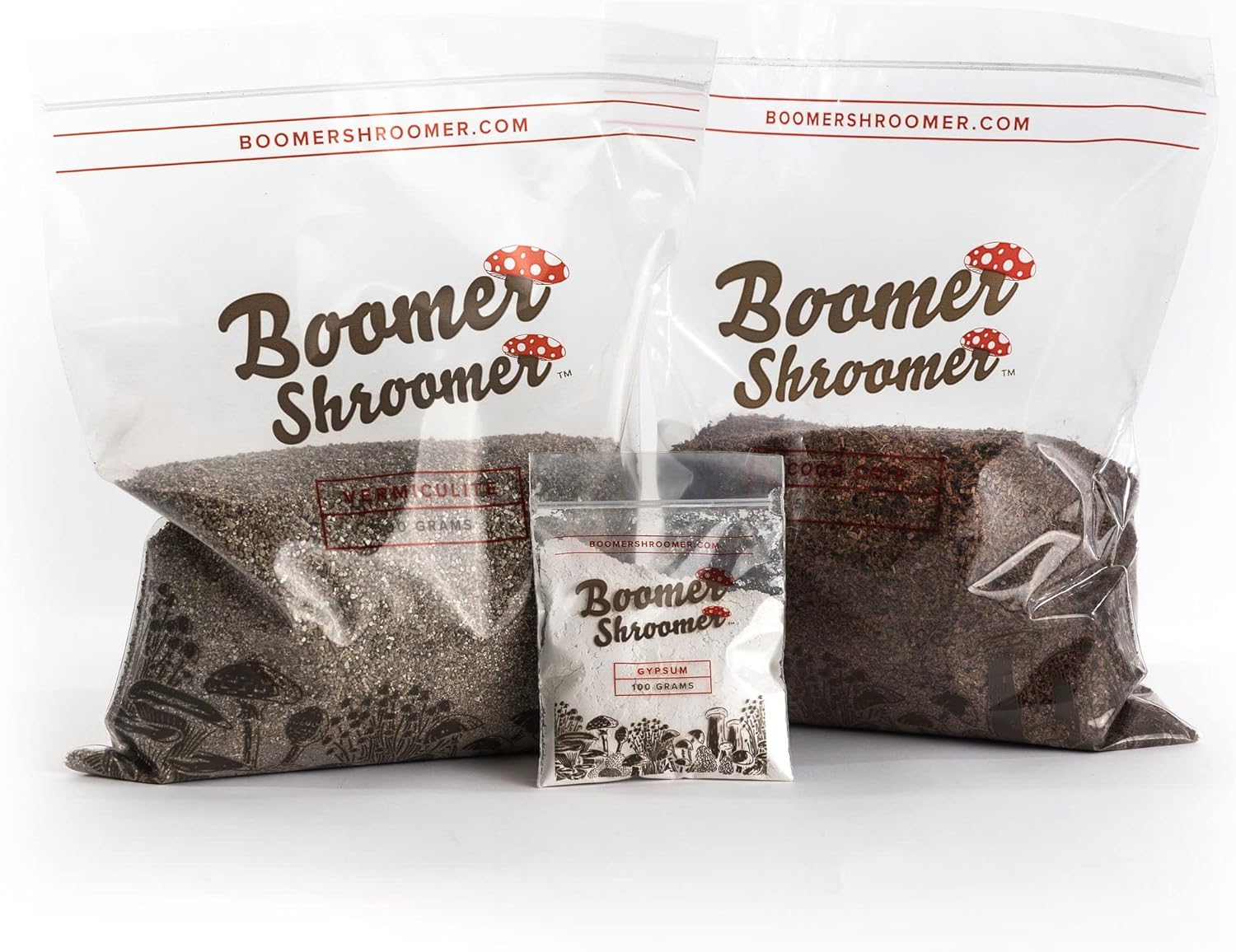Boomer Shroomer Dry Bulk Substrate for Mushroom Cultivation (Coco Coir, Vermiculite, Gypsum) | Produces 10 Pounds of Pasteurized Substrate, Enough for Two Monotubs | Mushroom Substrate