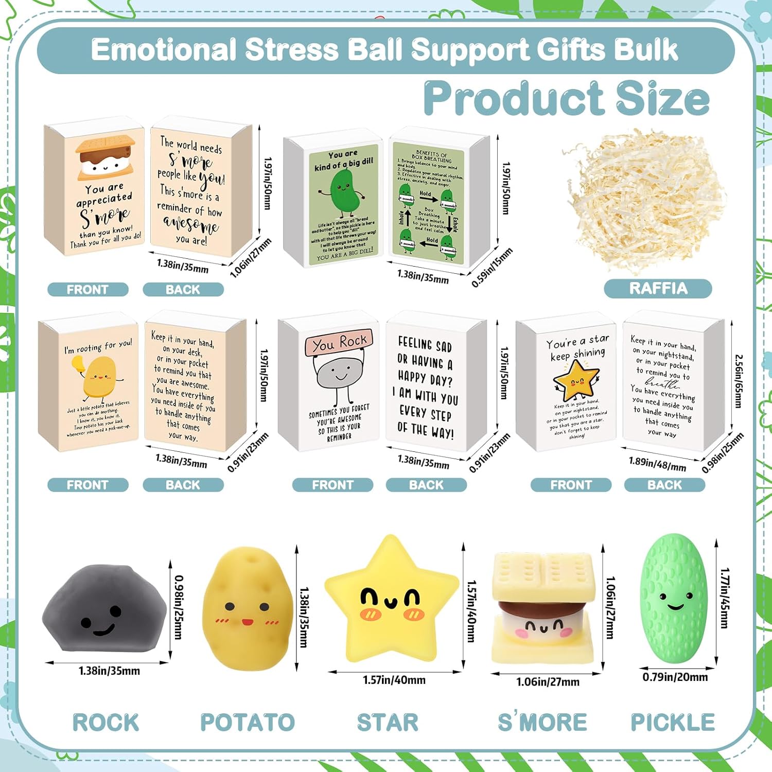 Wettarn 25 Sets Appreciation Gifts Cute Stress Balls with Support Gift Boxes Inspirational Party Favors for Employee Coworker Friends Office Positive Relief Toys Desk Decor