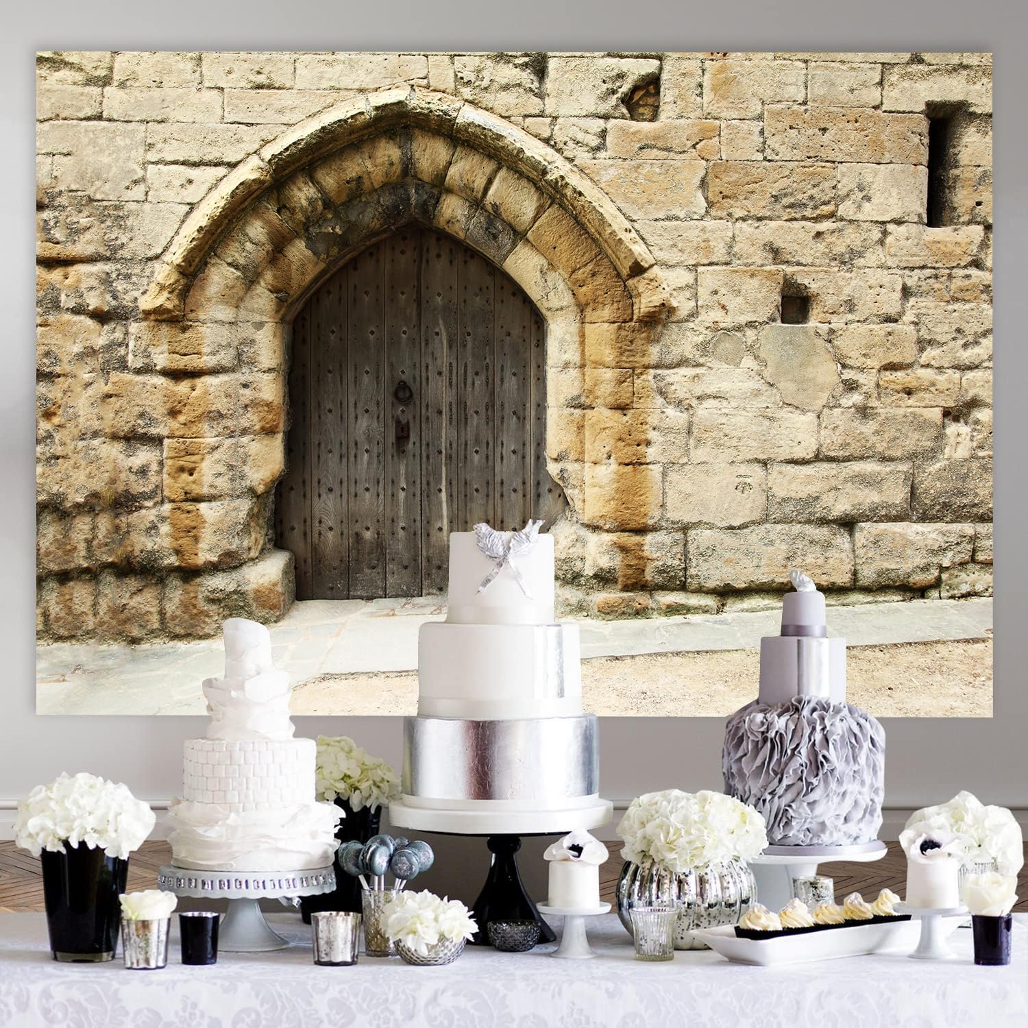 Stone Wall Backdrop Ancient Jerusalem Buildings Backdrops, 6x6ft, Old City Jerusalem Israel Cityscape Photography Background Party Supplies Room Decor Banner Photo Booth Props BJOKPR0618
