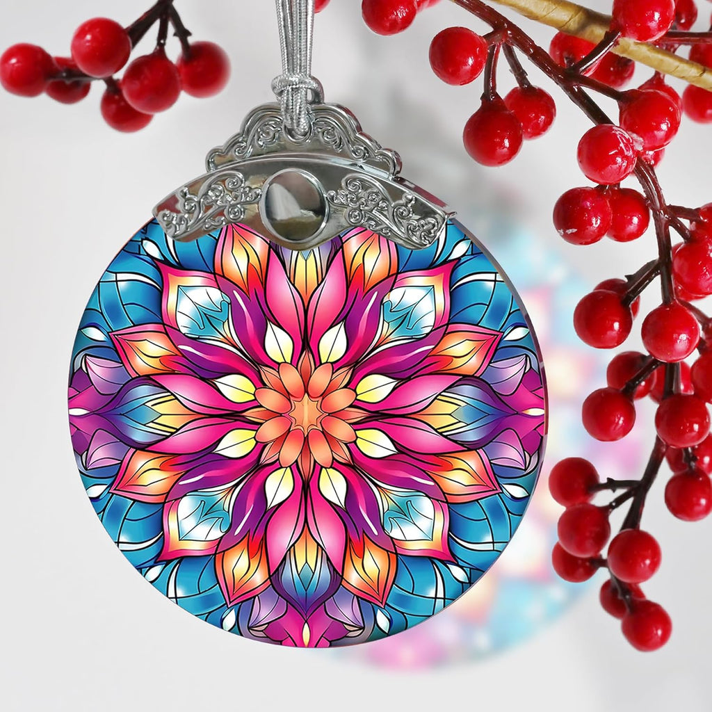 Lotus Flower Christmas Ornament - Hanging Decor & Suncatcher - Gifts for Lotus Lovers