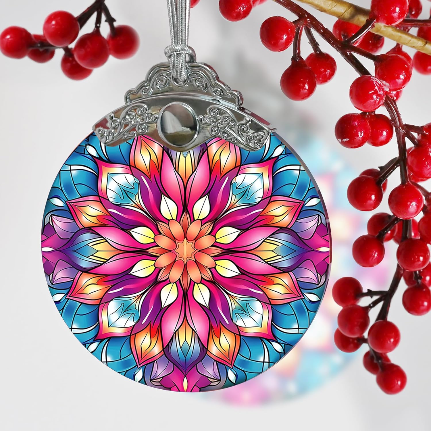 Lotus Flower Christmas Ornament - Hanging Decor & Suncatcher - Gifts for Lotus Lovers