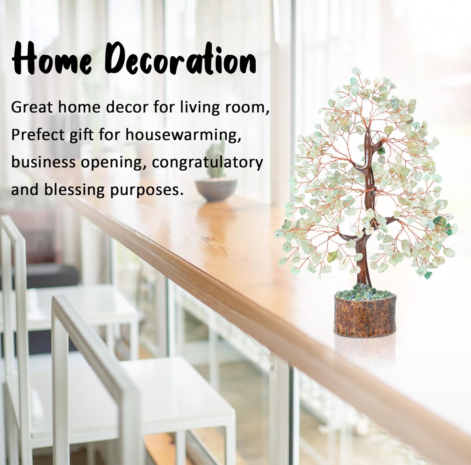 Green Jade Crystals Tree of Life Decor for Healing Crystals Spiritual Gift Sage Green Office & Room Decor House Warming Gifts New Home Decor Feng Shui Birthday Gifts for Women & Men