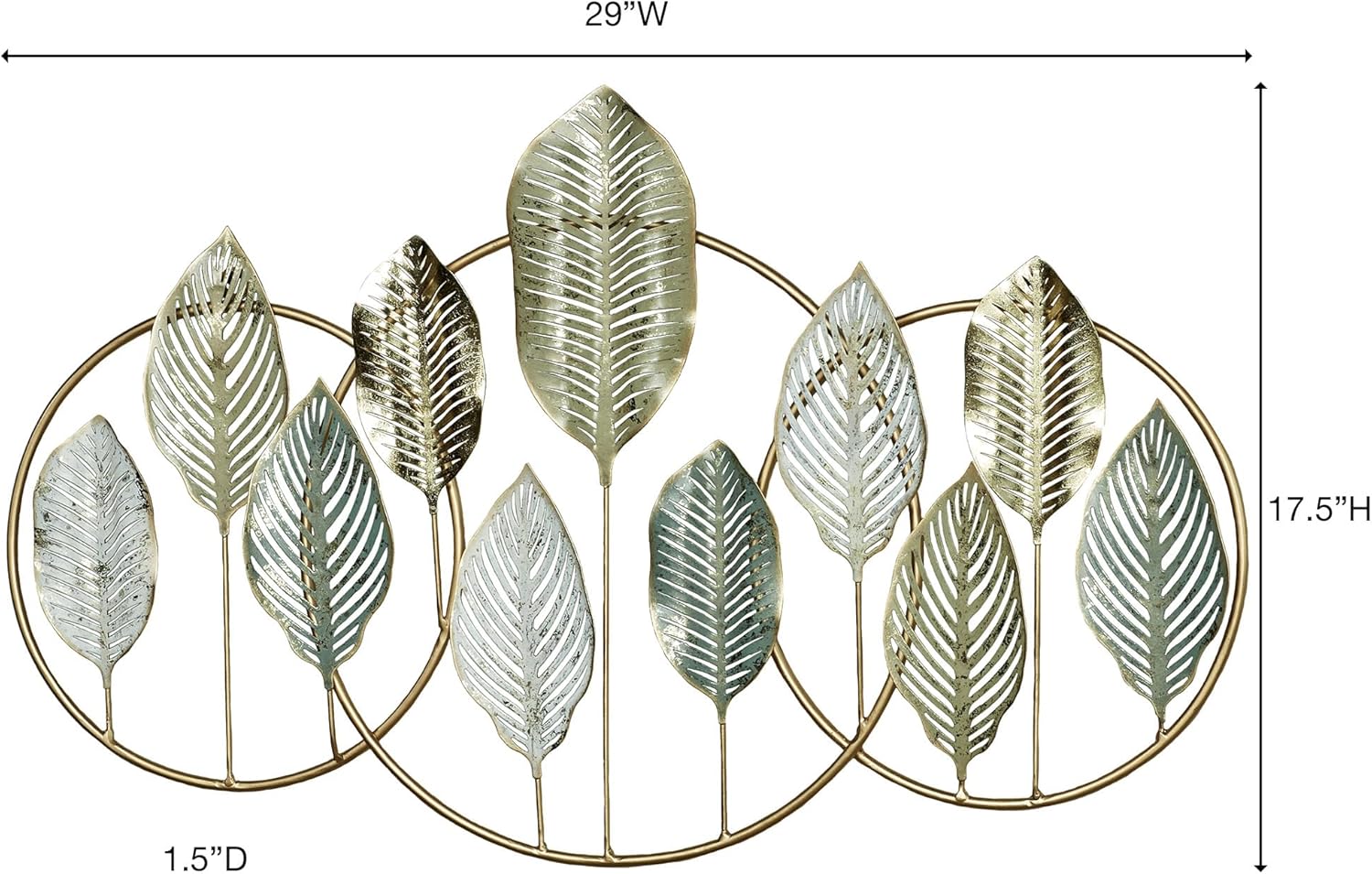 Touch of Class Quiet Nature Openwork Leaf Metal Wall Art | Hanging Sculpture Decor for Bedroom, Living Room, Bathroom