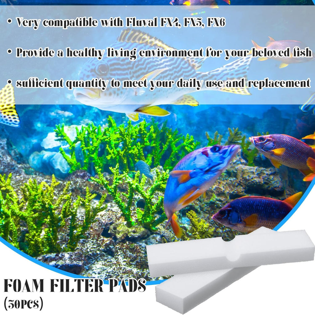 30 Pcs Aquarium Foam Filter Pads Compatible with Fluval Fx4, Fx5, Fx6 Cartridge Filters 30ppi Replacement White Pads