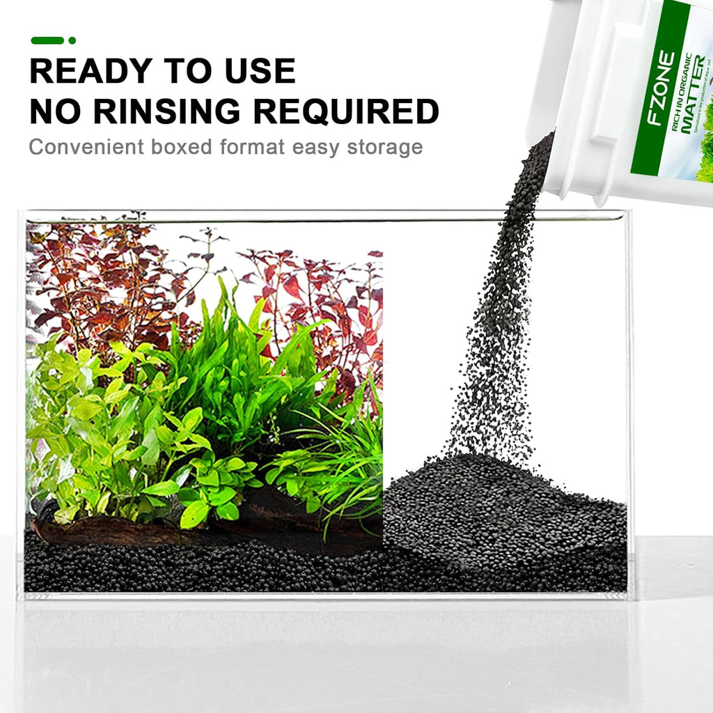 FZONE Aquarium Soil for Planted Tanks- Nutrient-Rich Aquarium Substrate for Fresh Water Live Plants, Dust-Free, Shrimp & Fish Safe，Long-Lasting pH Stable (3mm, 8L/17.64 lb, Black)