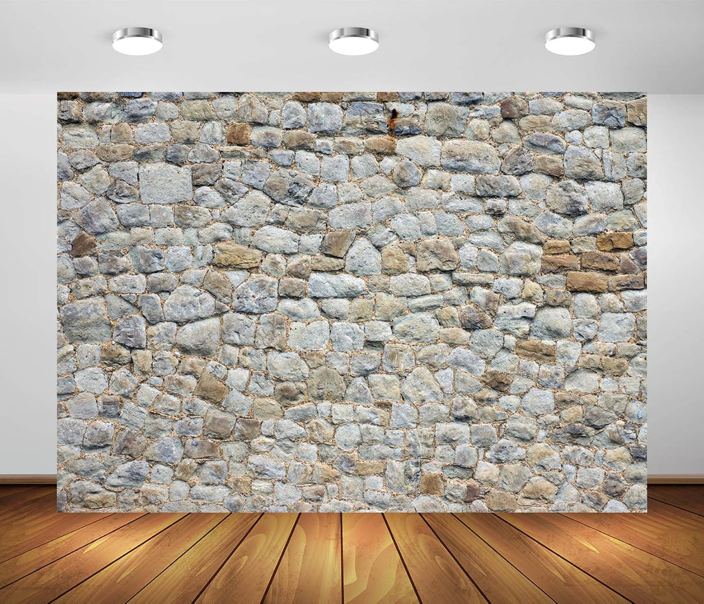 BELECO 6x4ft Fabric Vintage Brick Stone Wall Backdrop for Photography Ancient Rock Wall Textured Brick Stone Background Wallpaper Castle Stone Wall for Party Decorations Studio Booth Photo Props