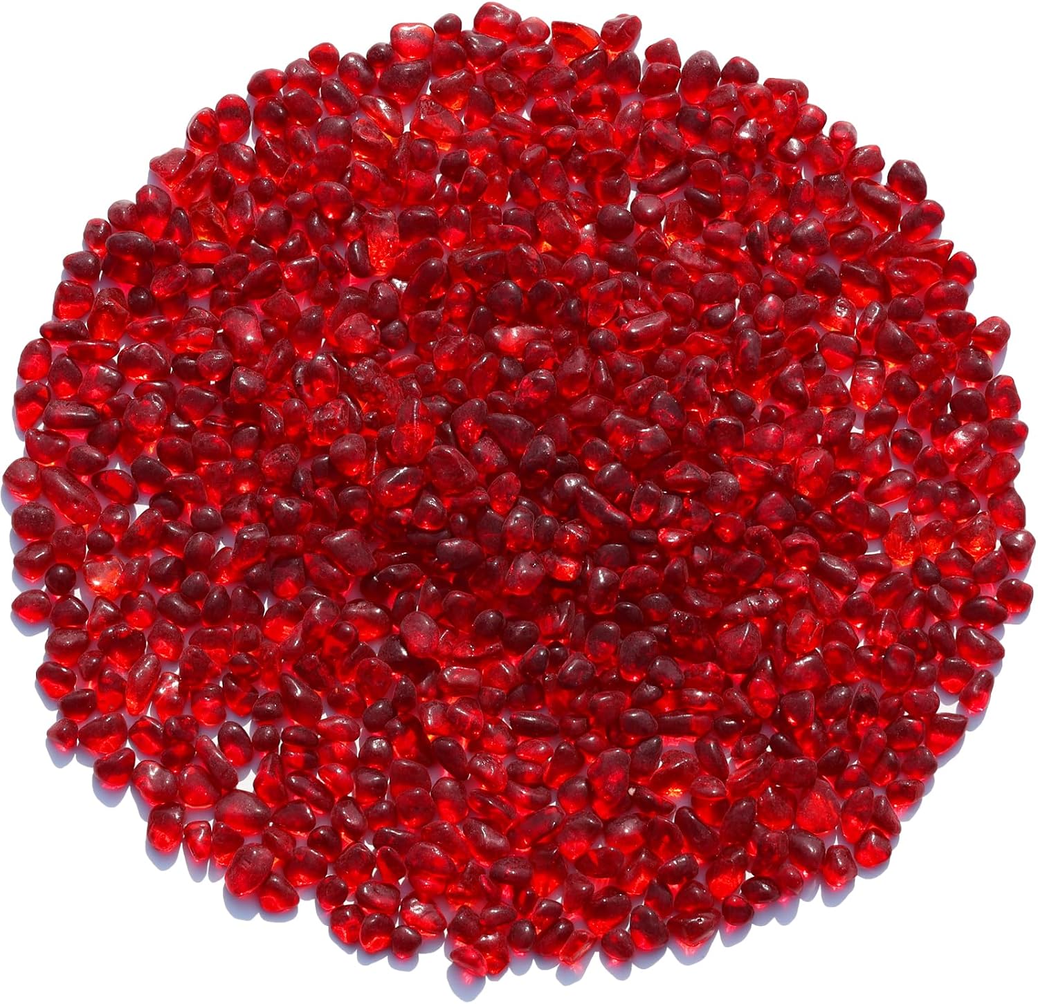 Sea Glass Stones - Red Clear Glass Pebbles Gemstones - Perfect for Aquarium Rocks, Fish Tank Gravel, Vase Fillers, DIY Crafts, and Home Decor (0.9LB/14oz)