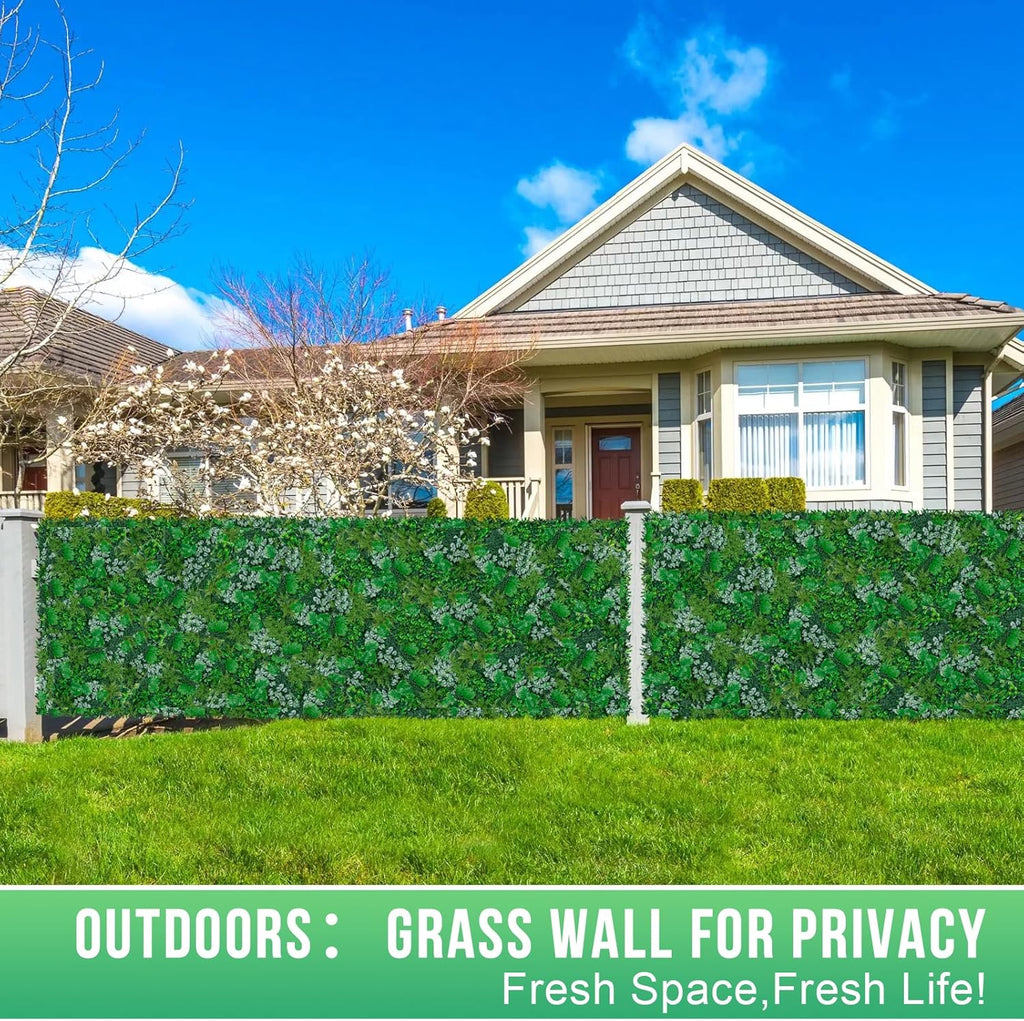 Artificial Boxwood Panels, Grass Wall Panels 16 Pack 20"x20",Privacy Hedge Fence Screen with UV Protection,Fake Greenery Backdrop for Indoor Wedding Decoration and Outdoor Garden Backyard
