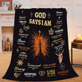 Bible Verse Blanket Spiritual Prayer Christian Faith Throw Inspirational God Says I Am Scripture Religious Gifts for Women Men Adults Girls Soft Cozy Plush Fuzzy Fleece Blanket Decor 40''X50''