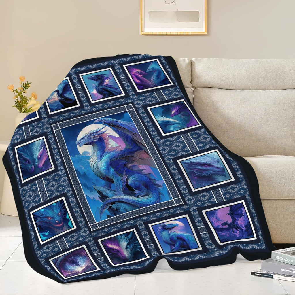 Dragon Throw Blanket Dragon Stuff Gifts for Kids Girls Boys Adults Women Men Soft Cozy Warm Plush Fluffy Fuzzy Fleece Blanket Decor 40''X50''