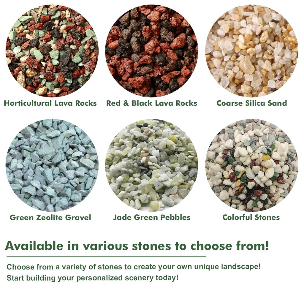18 Pounds Coarse Silica Sand Succulent and Cactus Bonsai Stones Soil Cover Gravel for Indoor Outdoor Plants Natural Decorative Rocks for Fairy Gardening, Vase Fillers, Aquariums, Carnivorous Plant Mix