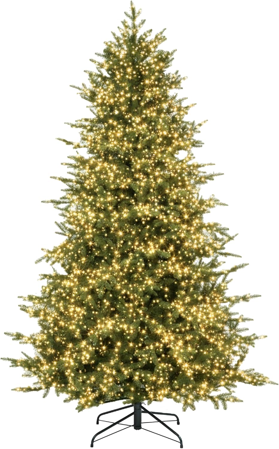 Holiday Bright Lights King Pine Sparkle 7.5 ft Pre-Lit Artificial Christmas Tree, 2,250 3mm LEDs (White & Multicolor), 8 Modes, Remote & Pedal, 50" Full LED Christmas Tree with Insta-Shape Branches