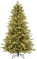 Holiday Bright Lights King Pine Sparkle 7.5 ft Pre-Lit Artificial Christmas Tree, 2,250 3mm LEDs (White & Multicolor), 8 Modes, Remote & Pedal, 50" Full LED Christmas Tree with Insta-Shape Branches