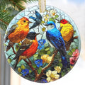 2025 Christmas Ornament, Christmas Tree Decoration, Round Ceramic Holiday Tree Decor - Birds on Branches. Gift Idea for Friends
